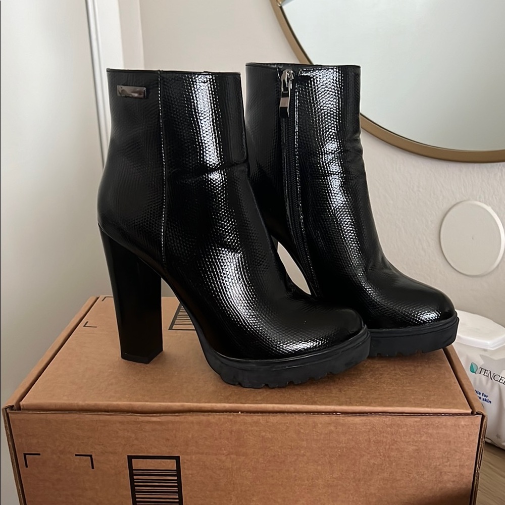Black High Heel Ankle Boots